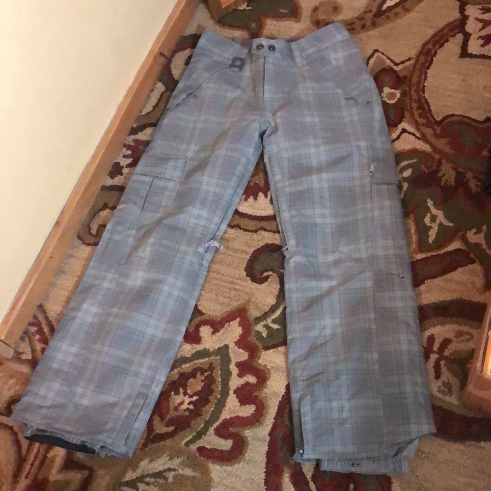 EMPYRE 10,000mm Size Small Snow Ski Snowpants Plaid Gray Purple $159 NEW - Picture 4 of 16